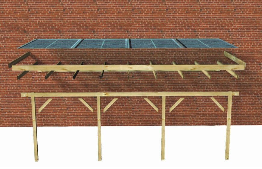 structure du carport bois taiga